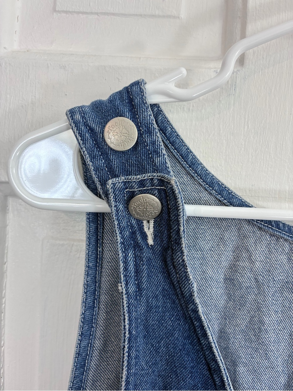 VTG Disney Denim Overall Dress with Winnie the Pooh & Tigger Embroidery Medium - Picture 6 of 13